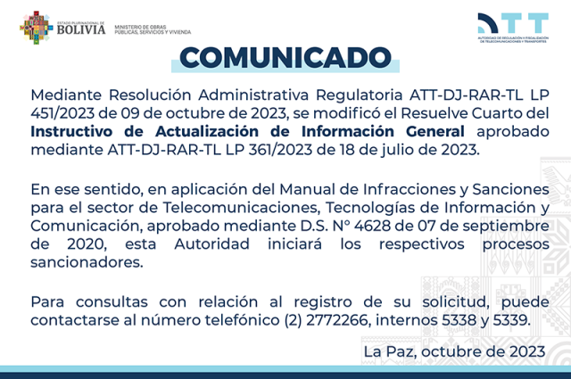 Inicio ATT Autoridad de Regulaci n y Fiscalizaci n de